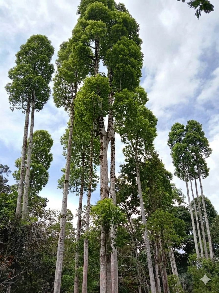 Ranah Botanical kratom source — natural kratom forest in Kalimantan Borneo Indonesia where wild mature Mitragyna speciosa trees grow naturally